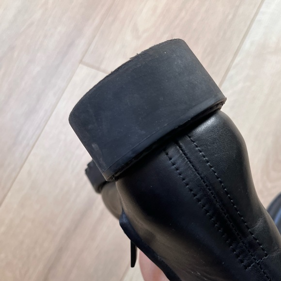 Franco Sarto Carian Black Leather Chelsea Ankle Boots lug sole booties - Picture 10 of 13